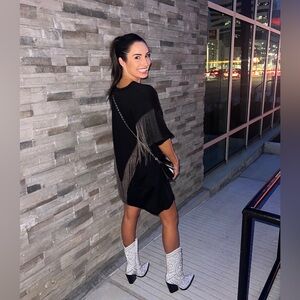 Western Fringe T-shirt Dress